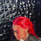 Crimson hair color Blunt cut wig