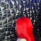 Crimson hair color Blunt cut wig