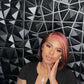 Light pink patch chocolate brown Bob wig