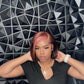 Light pink patch chocolate brown Bob wig